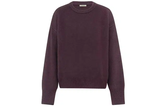 美洋 宽松纯色圆领长袖针织衫 女款 紫色