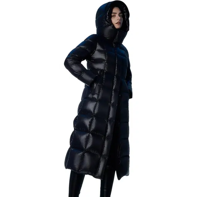 坦博尔 连帽厚款纯色长袖羽绒服 女款