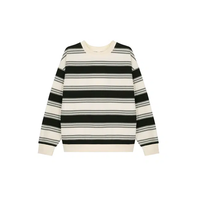 麓蔓蒂 圆领条纹撞色休闲百搭基础款卫衣 女款