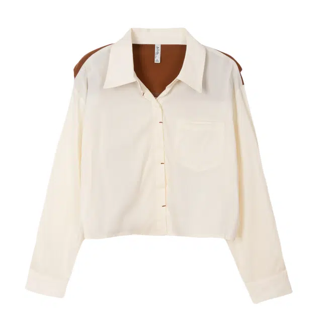 法文箱子 简约通勤长袖衬衫 女款 杏色