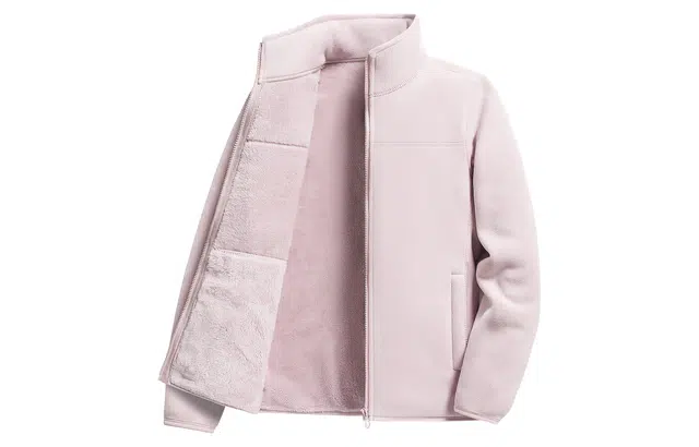 木林森 日系简约百搭纯色基础款拉链宽松休闲加绒加厚保暖立领长袖夹克外套 女款