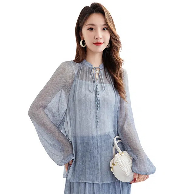 水墨佳人 真丝顺纡上衣 女款