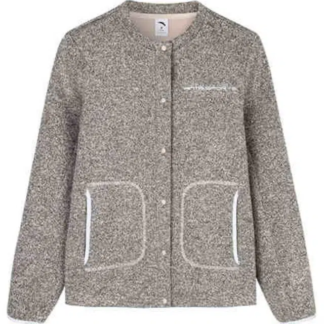 超级安踏 纯色圆领舒适透气百搭休闲长袖针织衫 女款 石英粉