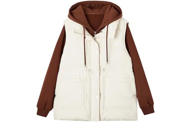 【dme】 纯色宽松拉链长袖外套羽绒服 女款 奶咖色