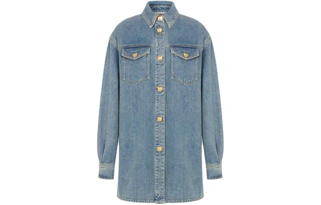 MOSCHINO Teddy Buttons Blue Denim Shirt