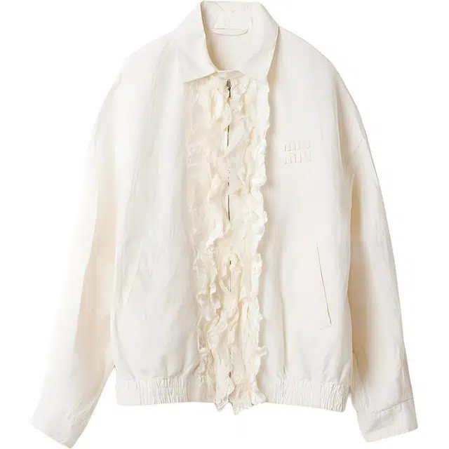 MIU MIU Washed slubbed canvas blouson jacket