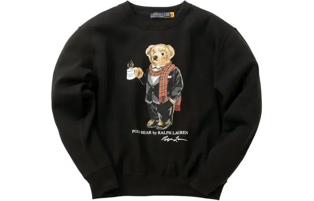 Polo Ralph Lauren Bear Print Crewneck Sweatshirt Black