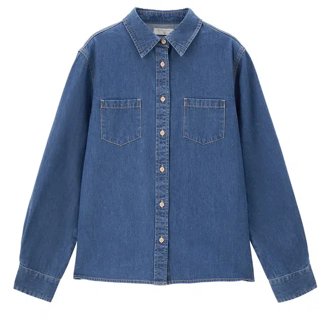 佐丹奴 街头风纯棉双口袋长袖牛仔衬衫 女款
