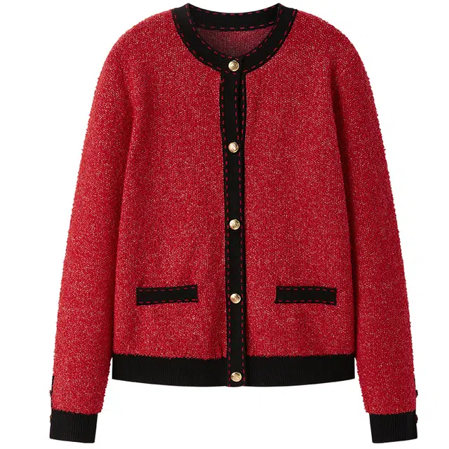 太平鸟 小香风撞色开衫针织衫 女款 礼盒款