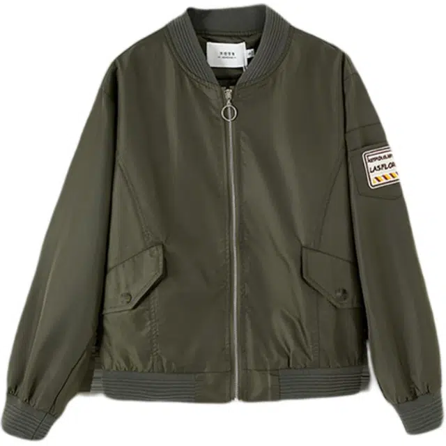 沫晗依美 字母宽松中长款舒适长袖夹克外套 女款