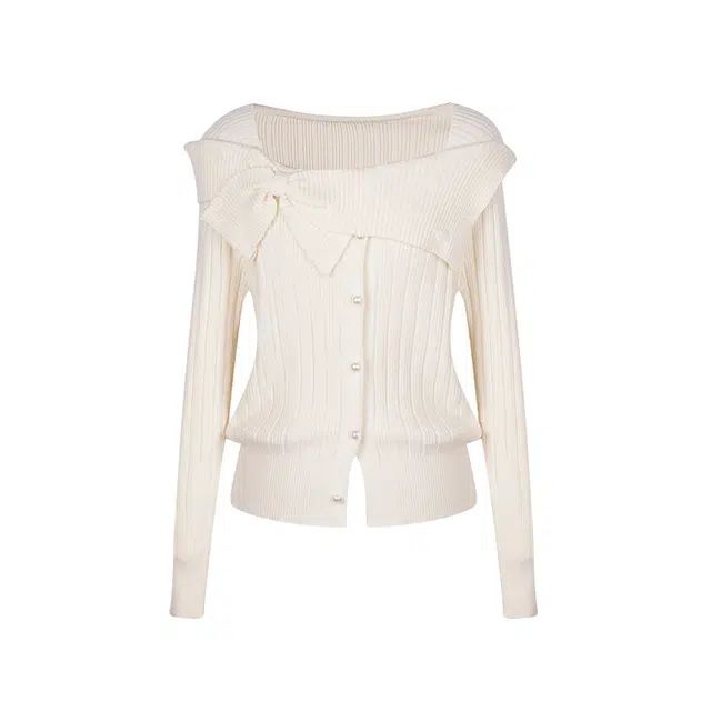 花铃太太 蝴蝶结保暖休闲舒适长袖针织衫 女款