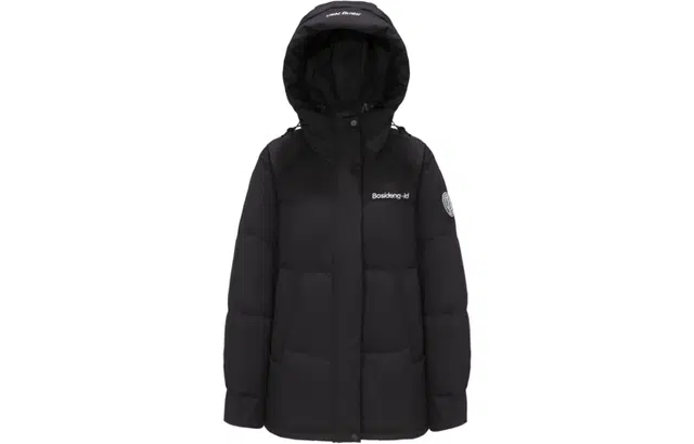 波司登 时尚运动系列 雪山印花短款抽象图案连帽宽松中长款羽绒服 女款