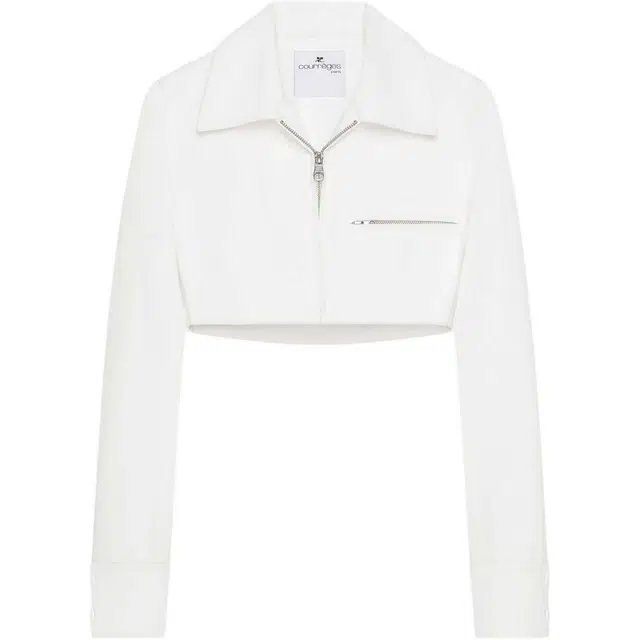 COURREGES SS25 CROPPED CITY JACKET Heritage White
