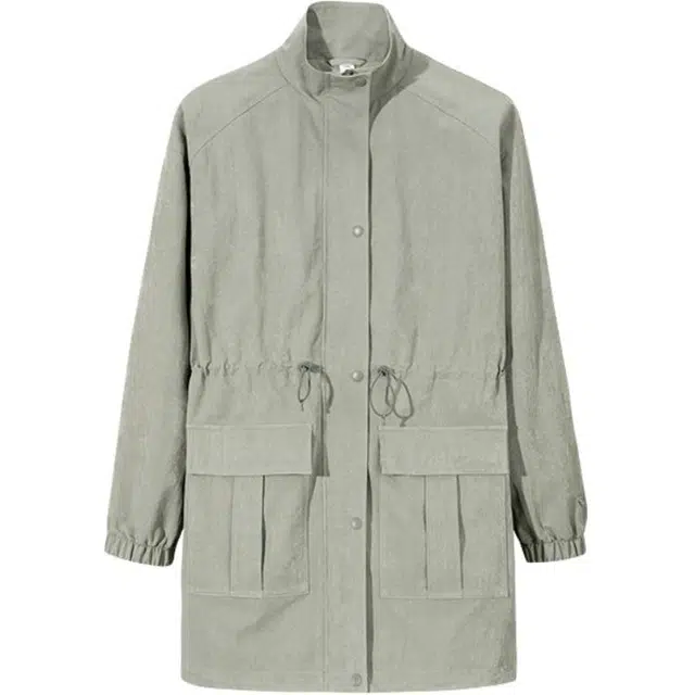 超级安踏 纯色拉链立领舒适透气百搭夹克外套 女款 暗素灰