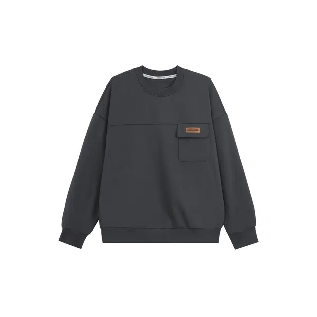 麓蔓蒂 圆领套头口袋设计宽松加绒加厚卫衣 女款