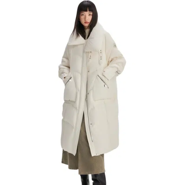 艾莱依 金属装饰时尚造型防风保暖羽绒服 女款