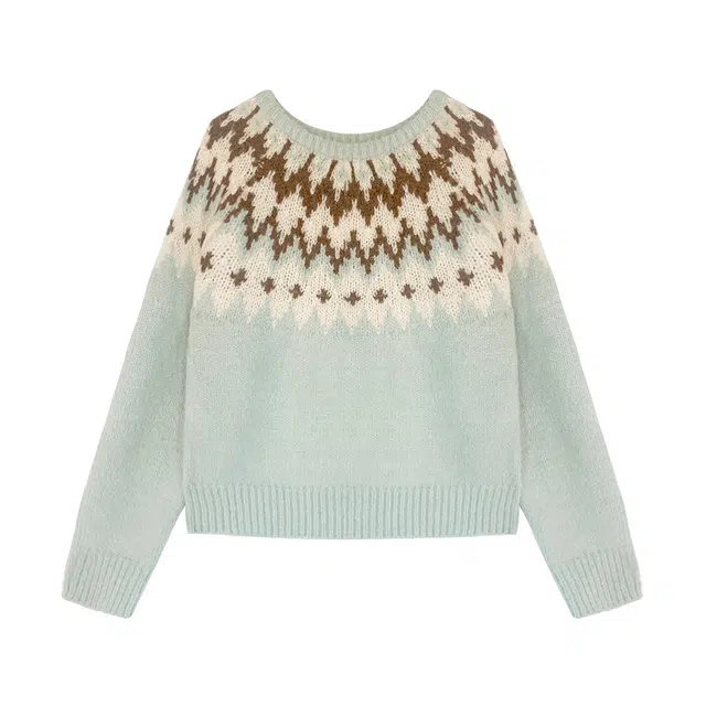 涂诗菲 韩系宽松慵懒高级感软糯圆领针织衫 女款 图片色