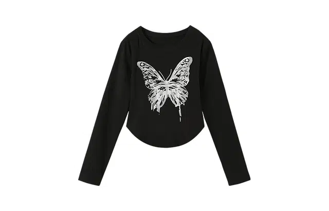 花栗鼠小姐 磨毛内搭德绒打底长袖针织衫 女款 黑色