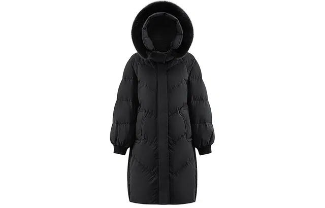 艾莱依 毛领轻奢高级连帽羽绒服 女款