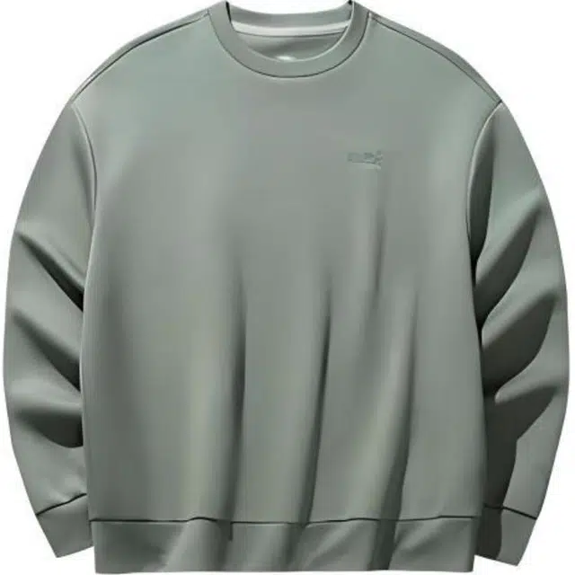 超级安踏 纯色圆领舒适透气百搭宽松运动卫衣 女款 熟茉绿