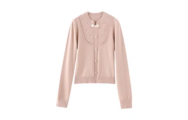 花栗鼠小姐 新中式盘扣立领长袖针织衫 女款