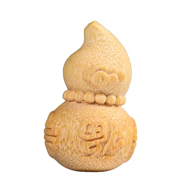 仙友 新中式国潮文玩精工雕刻福葫芦 好运莲莲 招财纳福 诸事顺利 平安顺遂 竹木 手把件 男女同款情侣款