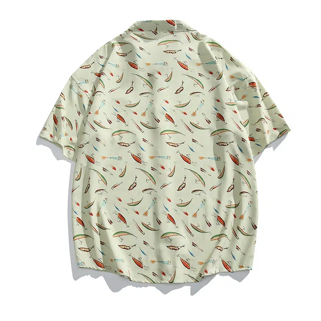 【dme】 痞帅美式百搭透气复古休闲舒适潮流短袖衬衫 男女同款 洱海杏