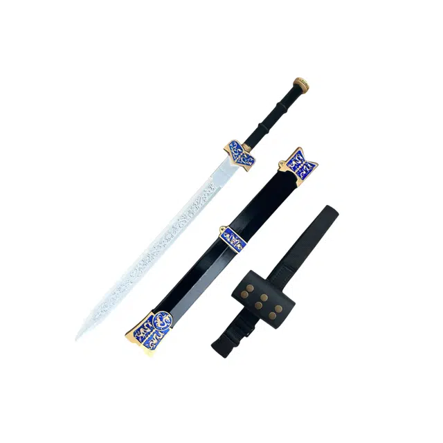 天予小镇 古代汉剑宝剑软胶材质刀剑兵器 大号拔刀剑 成品模型