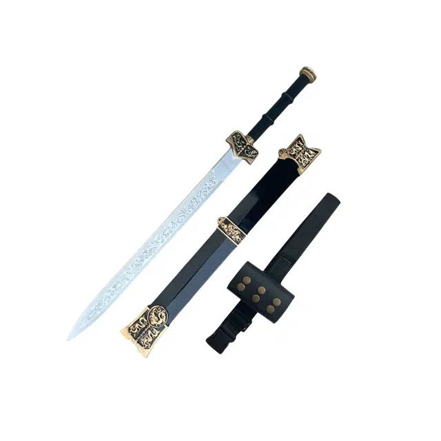天予小镇 古代汉剑宝剑软胶材质刀剑兵器 大号拔刀剑 成品模型
