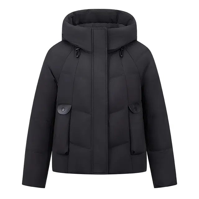 雅鹿 时尚百搭连帽保暖加厚泡芙短款纯色面包服羽绒服 女款