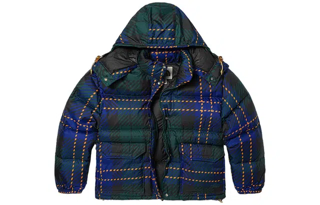 The North Face Colorblock Hoodie Down Jacket Women Green