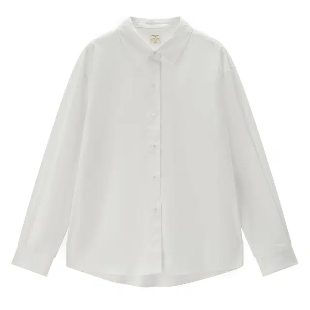 佐丹奴 纯色宽松梭织翻领长袖衬衫 女款