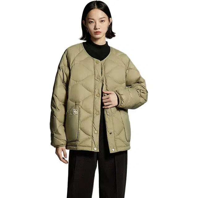 初语 黑科技火山岩保暖加厚小个子菱格纹羽绒服 女款