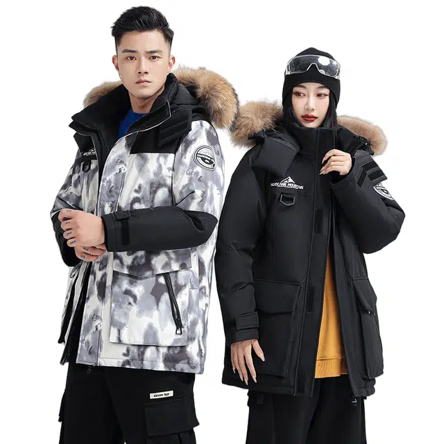 雅鹿 城市户外短款防风连帽潮流时尚工装风加厚保暖外套羽绒服 男女同款