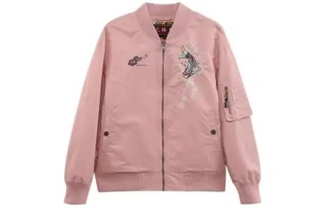 鬼洗 锦鲤刺绣宽松长袖夹克外套 女款