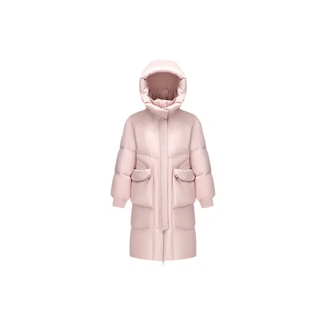 波司登 黑金系列 纯色大口袋中长款可脱卸帽甜酷风格可盐可甜羽绒服 女款