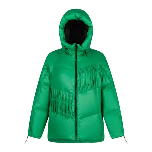 艾莱依 加厚款风琴褶纯色羽绒服 女款 炭黑