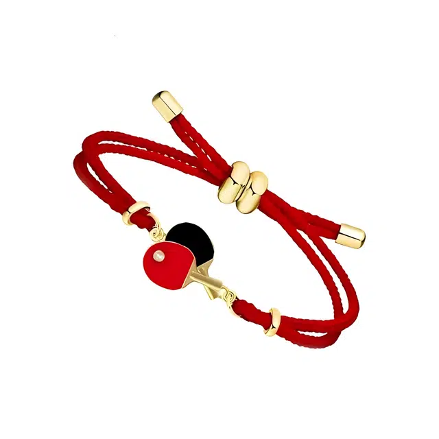 福柚 国潮组合乒乓球元素红绳幸运绳运动潮搭百搭时尚手工编织 棉麻 手绳 男女同款情侣款