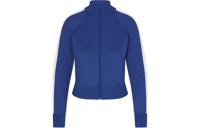 SKIMS TRACK ZIP UP JACKET COBALT