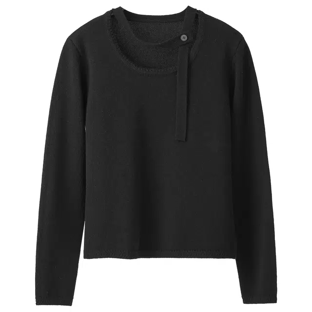 法儿家 飘带韩系毛衣打底衫针织衫 女款