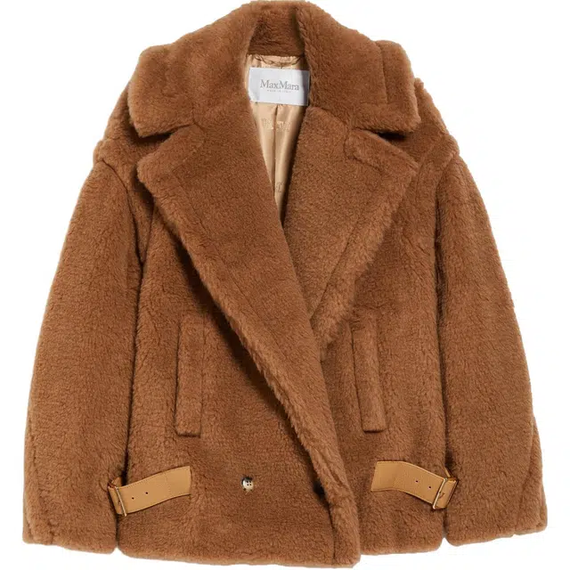 MaxMara Vanadio Teddy fabric biker jacket