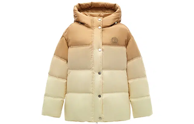 太平鸟 女装 宽松渐变徽章刺绣面包羽绒服 女款