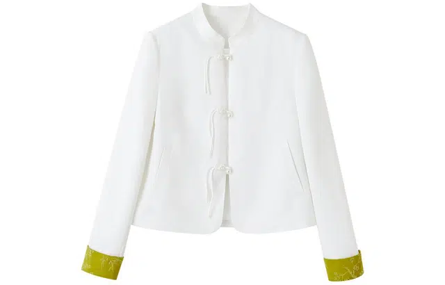 【dme】 立领纯色休闲复古长袖衬衫 女款 米白