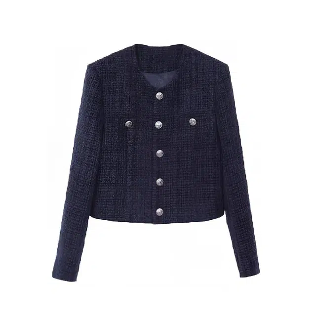 桴生 韩系法式融合小香风短款通勤长袖夹克 女款