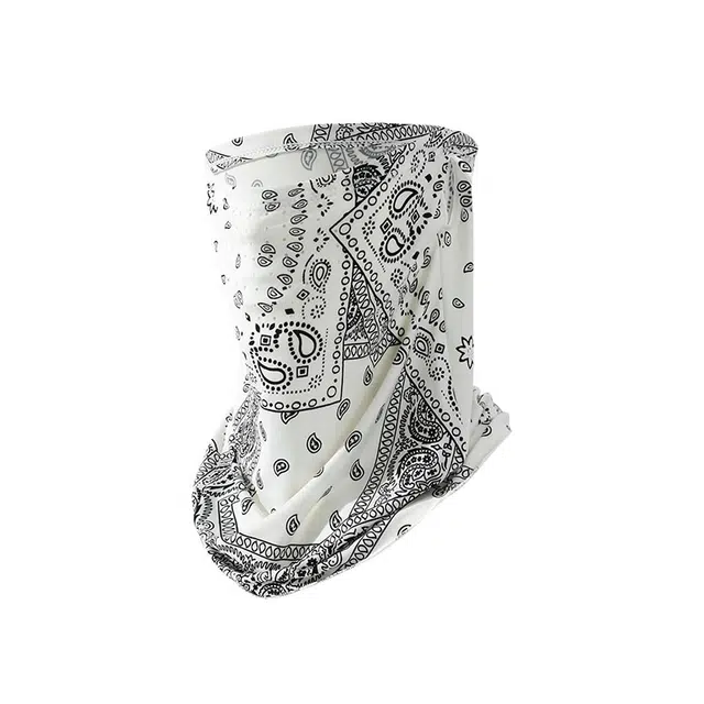 南极人 冰丝口罩全脸防护挂耳护颈脖套腰果花骑行面巾夏季遮阳脸罩开车面纱透气原纱凉感 锦纶 防晒面罩 男女同款情侣款