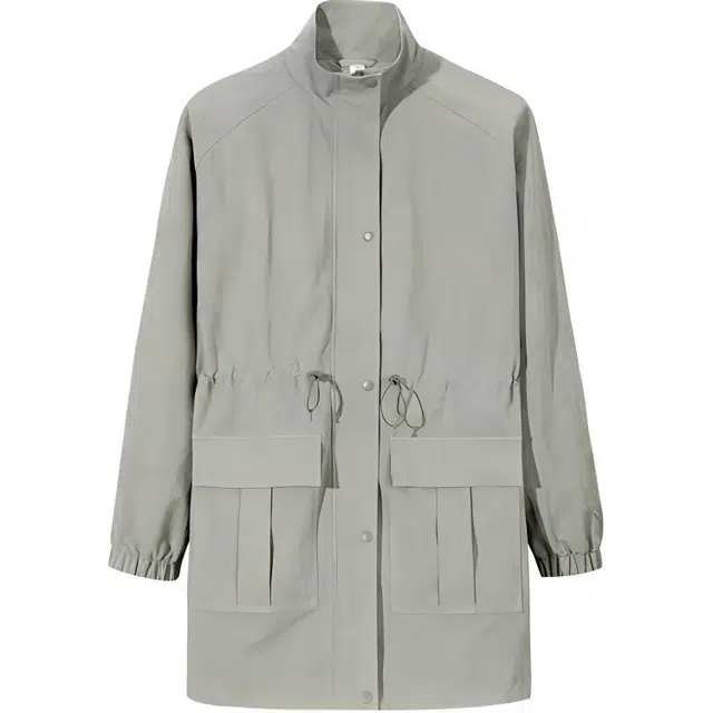 超级安踏 运动休闲简约纯色立领宽松夹克外套 女款 微熏绿