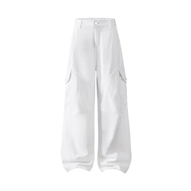 帝狼牛 美式宽松日系复古潮牌休闲裤纯色工装长裤牛仔裤 男女同款