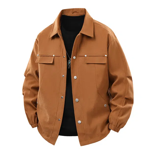 曲韩 翻领潮流宽松港风夹克外套 男女同款