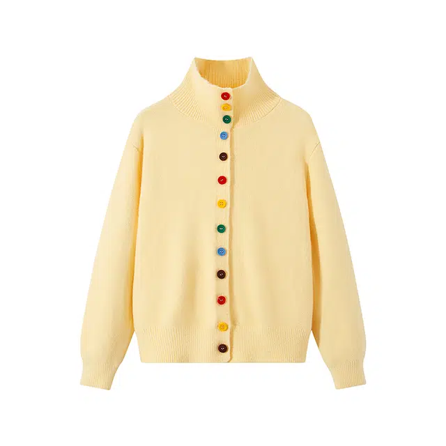 红蜻蜓 简约舒适高领单排扣针织衫 女款