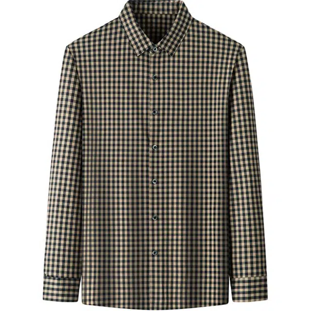 曲韩 休闲抗皱高档长袖衬衫 男女同款